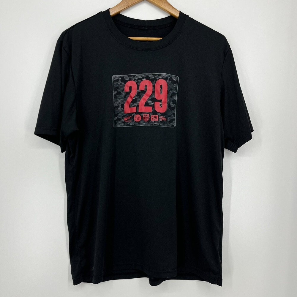 Nike Fit Dry Mens Large Black 229 Pre Lives Graphic Performance T-Shirt